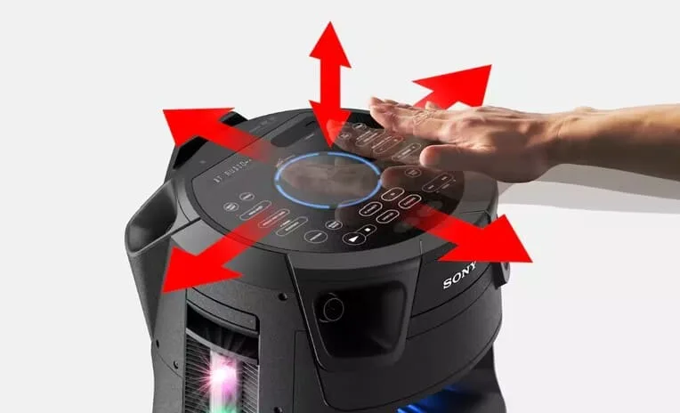 Vertical and horizontal Gesture Control of Sony MHC-V73D High Power Audio System
